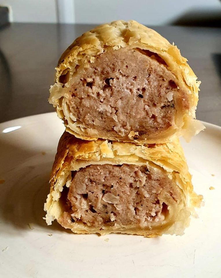 Homemade sausage rolls Halisham East Sussex the south of England